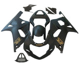 Suzuki GSXR 1000 Fairing Kit (2000-2002) Matte Black, Gold at KingsMotorcycleFairings.com