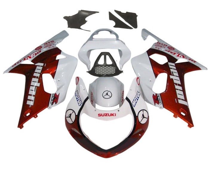 Suzuki GSXR 1000 Fairing Kit (2000-2002) Red, White Jordan at KingsMotorcycleFairings.com