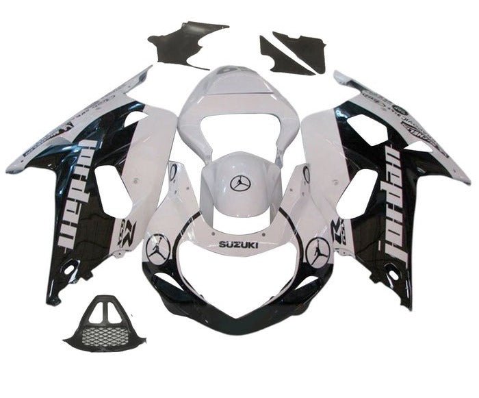 Suzuki GSXR 1000 Fairing Kit (2000-2002) White, Black Jordan at KingsMotorcycleFairings.com