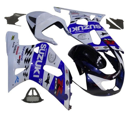 Suzuki GSXR 1000 Fairing Kit (2000-2002) White, Blue, Black Alpinestars at KingsMotorcycleFairings.com
