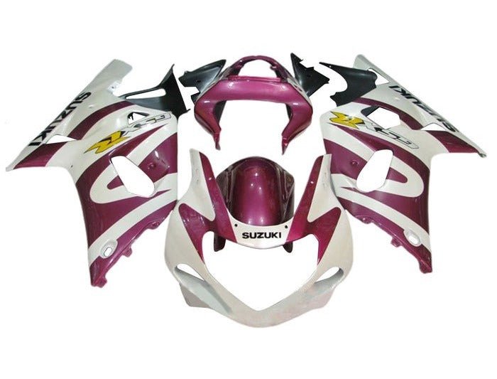 Suzuki GSXR 1000 Fairing Kit (2000-2002) White, Purple at KingsMotorcycleFairings.com