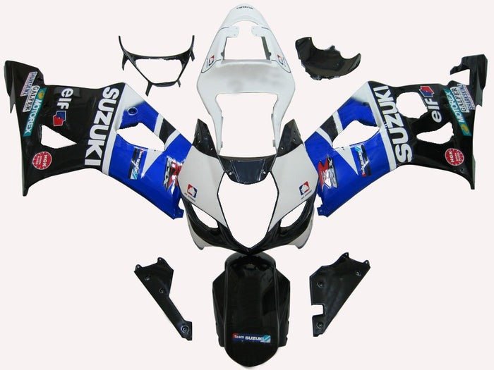 Suzuki GSXR 1000 Fairing Kit (2003-2004) White, Black, Blue Elf at KingsMotorcycleFairings.com