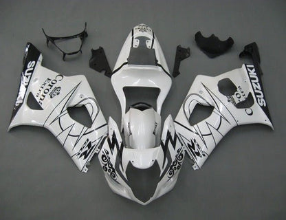 Suzuki GSXR 1000 Fairing Kit (2003-2004) White, Black Tribal at KingsMotorcycleFairings.com