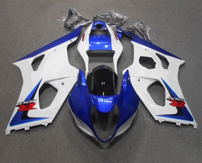 Suzuki GSXR 1000 Fairing Kit (2003-2004) White, Blue at KingsMotorcycleFairings.com