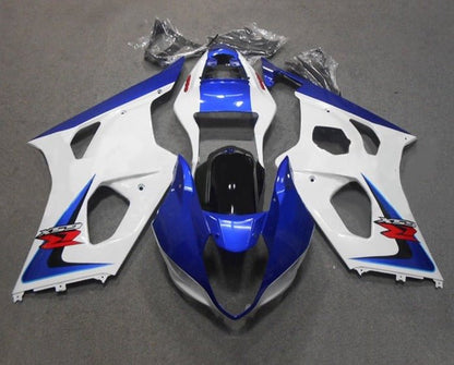 Suzuki GSXR 1000 Fairing Kit (2003-2004) White, Blue at KingsMotorcycleFairings.com