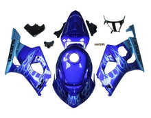 Suzuki GSXR 1000 Fairings (2003-2004) Blue, Light Blue Flames at KingsMotorcycleFairings.com