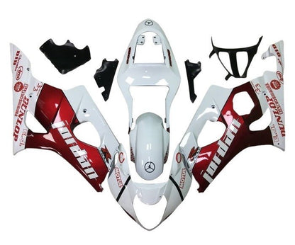 Suzuki GSXR 1000 Fairings (2003-2004) White, Red Jordan at KingsMotorcycleFairings.com