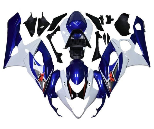 Suzuki GSXR 1000 Fairings (2005-2006) Dark Blue, White at KingsMotorcycleFairings.com