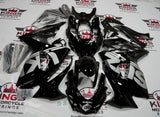 Suzuki GSXR 1000 Fairings  (2009-2016) Black, Silver at KingsMotorcycleFairings.com