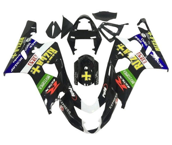 Gsx R600 Rizla Kit Suzuki GSXR600 Fairings (2004-2005) Black, Yellow Rizla