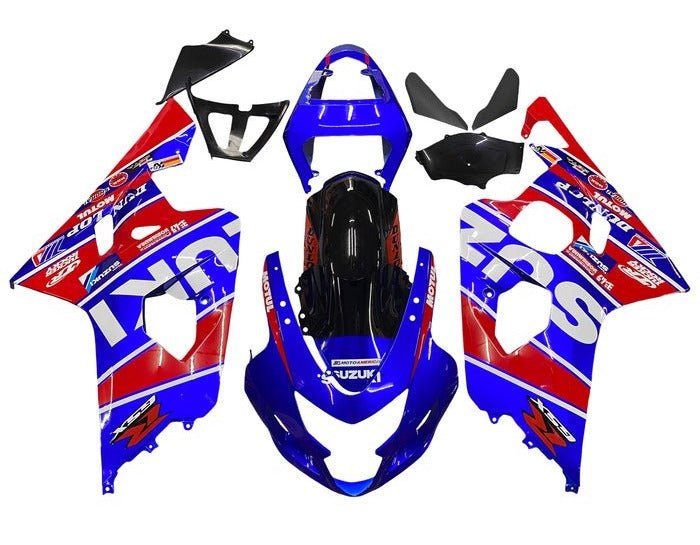 Suzuki GSXR 600 Fairing Kit (2004-2005) Blue, Red, White Stripe at KingsMotorcycleFairings.com