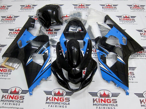 Suzuki GSXR 600 Fairings (2004-2005) Black, Light Blue at KingsMotorcycleFairings.com
