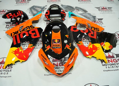 Suzuki GSXR 600 Fairings (2004-2005) Black, Orange RedBull at KingsMotorcycleFairings.com