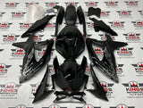 Suzuki GSXR 600 Fairings (2008-2010) Black, Matte Black, Silver Tribal at KingsMotorcycleFairings.com
