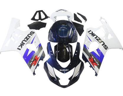 Suzuki GSXR 750 Fairing Kit (2004-2005) White, Dual Blue, Gray, Black at KingsMotorcycleFairings.com