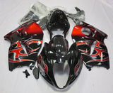 Suzuki Hayabusa Fairing Kit (1999-2007) Black, Red Tribal at KingsMotorcycleFairings.com