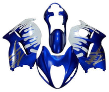 Suzuki Hayabusa Fairing Kit (1999-2007) Blue, White, Chrome, Flames at KingsMotorcycleFairings.com