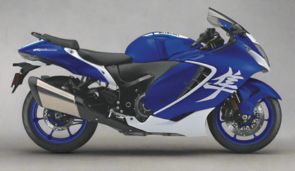 Suzuki Hayabusa Fairing Set (2021-2025) Blue, White at KingsMotorcycleFairings.com