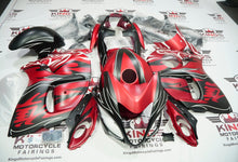 Suzuki Hayabusa Fairings (2008-2020) Matte Candy Red, Matte Black, White Tribal Flame at KingsMotorcycleFairings.com