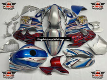 Suzuki Hayabusa Fairings (2008-2020) Silver, Blue, Red, Gold Tribal Flames from KingsMotorcycleFairings.com