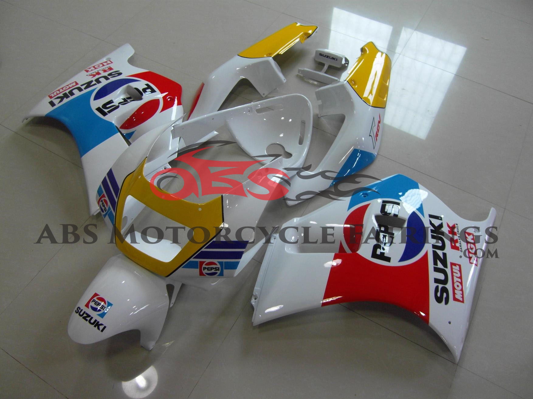 Suzuki RGV250 VJ22 Fairings (1991-1996) White Pepsi from KingsMotorcycleFairings.com