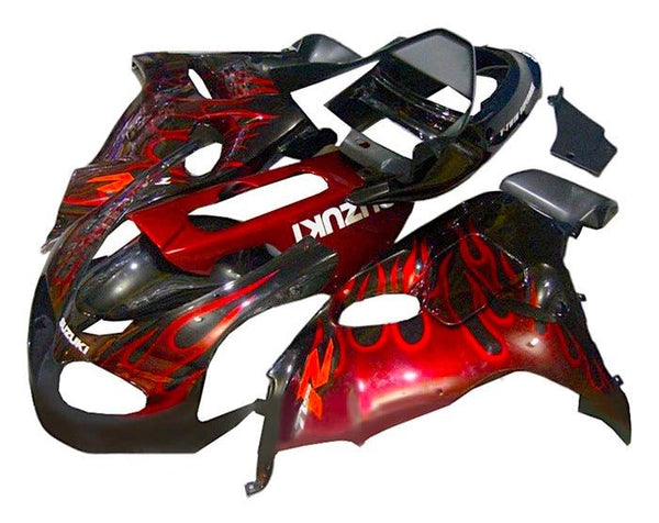 Suzuki TL1000R Fairings (1998-2003) Black, Dark Red, Flames at KingsMotorcycleFairings.com