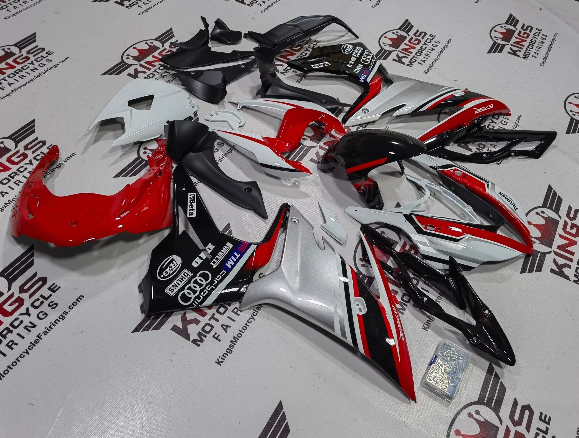 Triumph Daytona 675 Fairings (2013-2016) Red, White, Black from KingsMotorcycleFairings.com