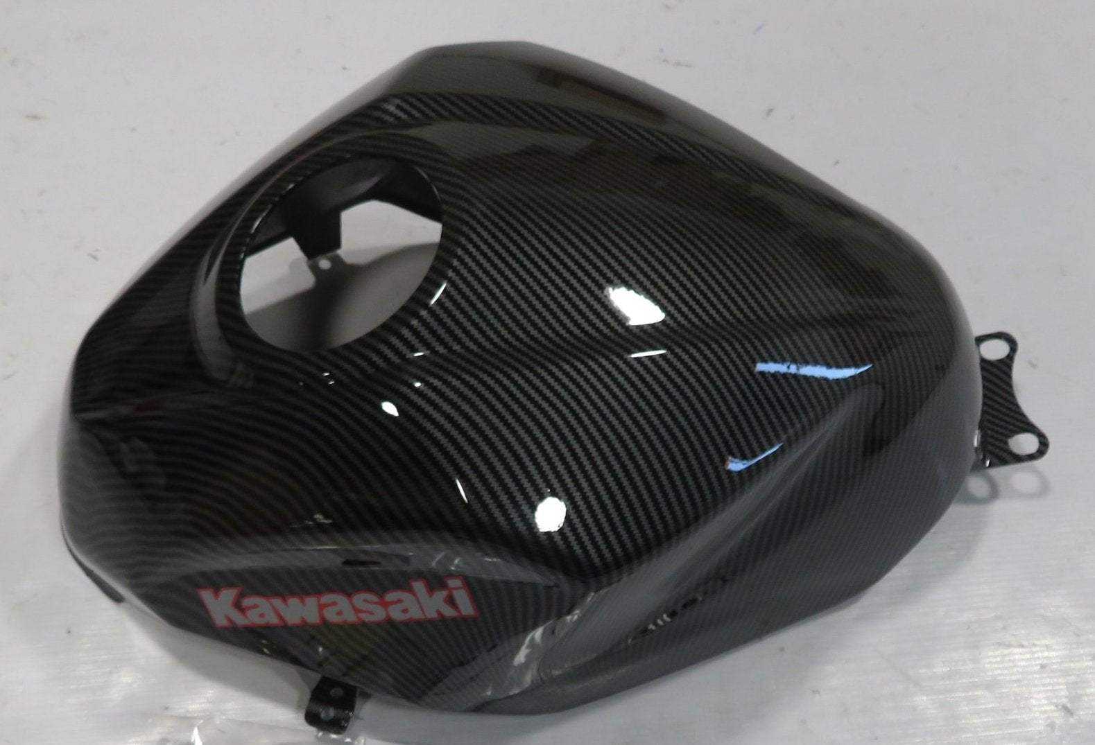 Kawasaki Ninja 400 Tank Fairing (2018-2023) Faux Carbon Fiber Shark at KingsMotorcycleFairings.com