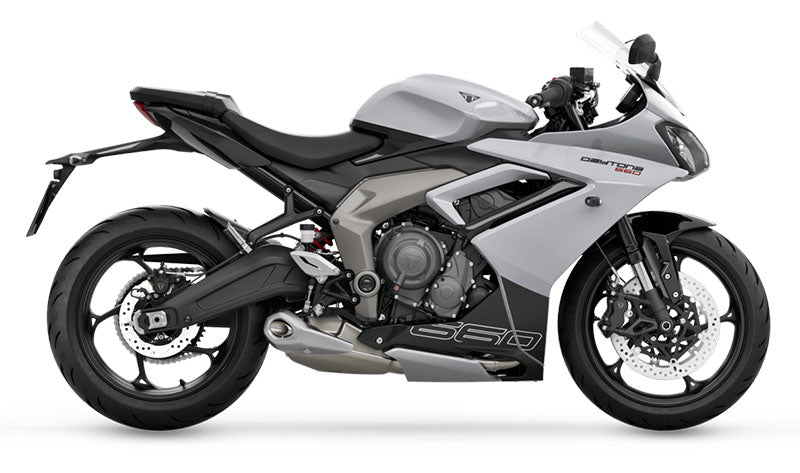 Triumph Daytona 660 Fairing Pieces (2024-2025) White, Black at KingsMotorcycleFairings.com