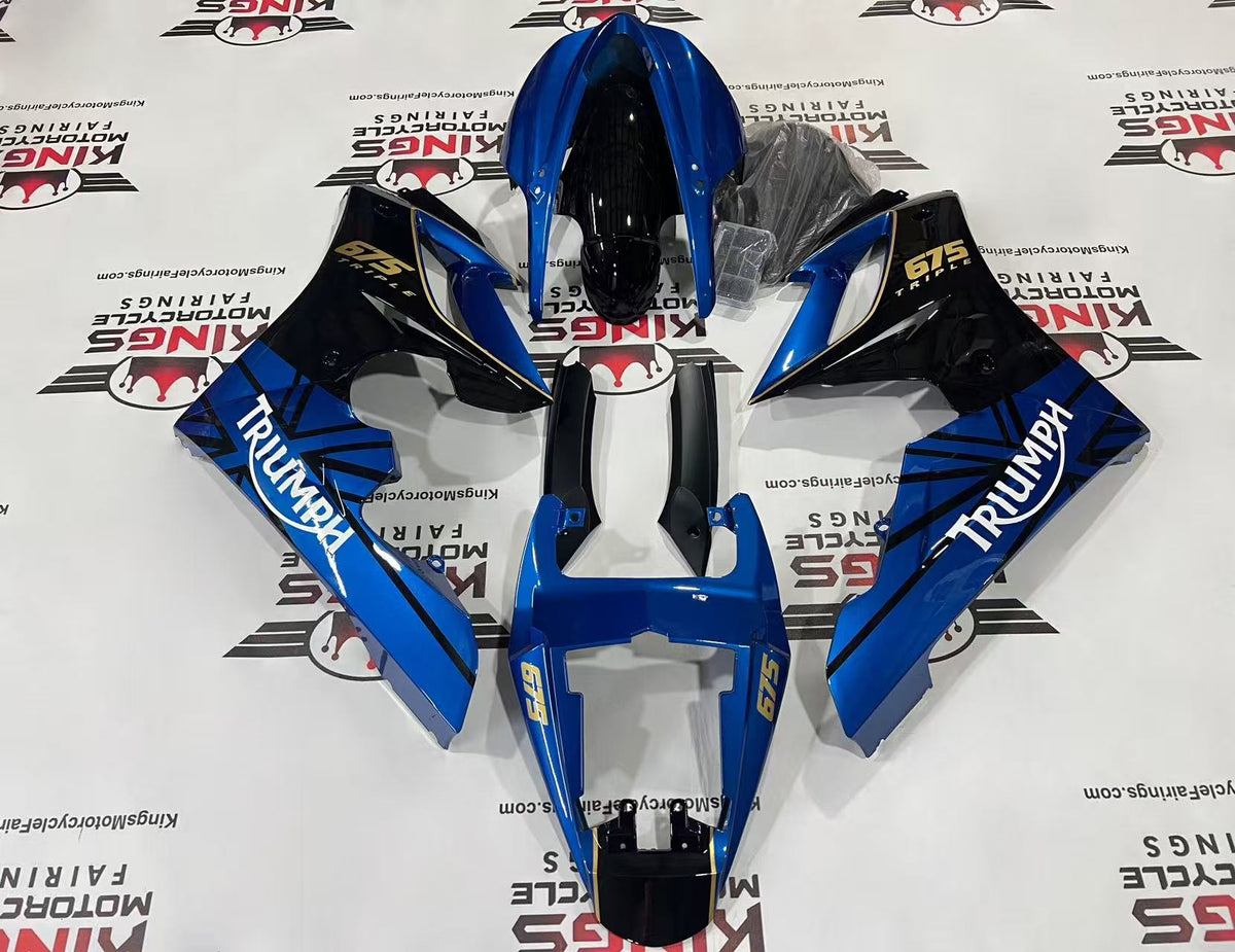 Triumph Daytona 675 Fairing Kit (2009-2012) Blue, Black, White, Gold at KingsMotorcycleFairings.com