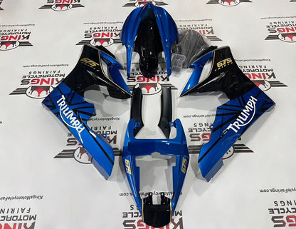 Triumph Daytona 675 Fairing Kit (2009-2012) Blue, Black, White, Gold at KingsMotorcycleFairings.com
