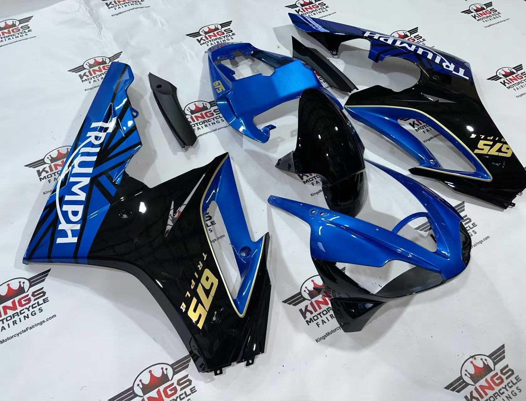 Triumph Daytona 675 Fairing Set (2006-2008) Blue, Black, Gold, White at KingsMotorcycleFairings.com