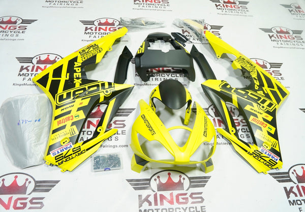 Triumph Daytona 675 Fairings (2006-2008) Matte Yellow, Matte Black at KingsMotorcycleFairings.com