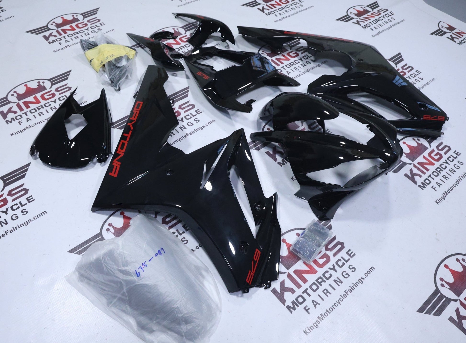 Triumph Daytona 675 Fairings (2009-2012) Black, Red at KingsMotorcycleFairings.com