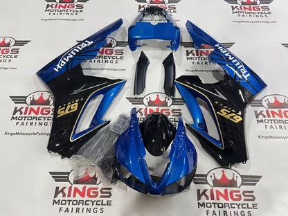 Triumph Daytona 675 Fairings (2009-2012) Blue, Black, White, Gold at KingsMotorcycleFairings.com