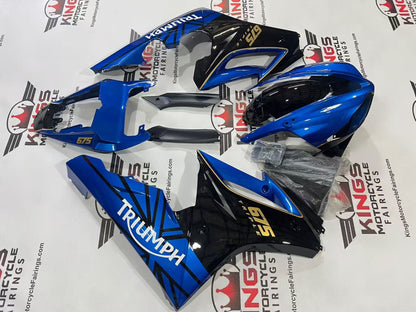 Triumph Daytona 675 Fairings (2009-2012) Blue, Black, White, Gold from KingsMotorcycleFairings.com