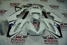 Triumph Daytona 675 Fairings (2009-2012) Pearl White, Dark Blue at KingsMotorcycleFairings.com