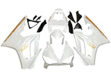 Triumph Daytona 675 Fairings (2009-2012) Pearl White, Gold at KingsMotorcycleFairings.com