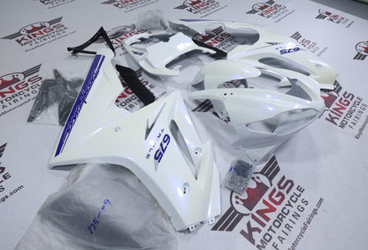 Triumph Daytona 675 Fairings (2009-2012) Pearlescent White, Blue from KingsMotorcycleFairings.com
