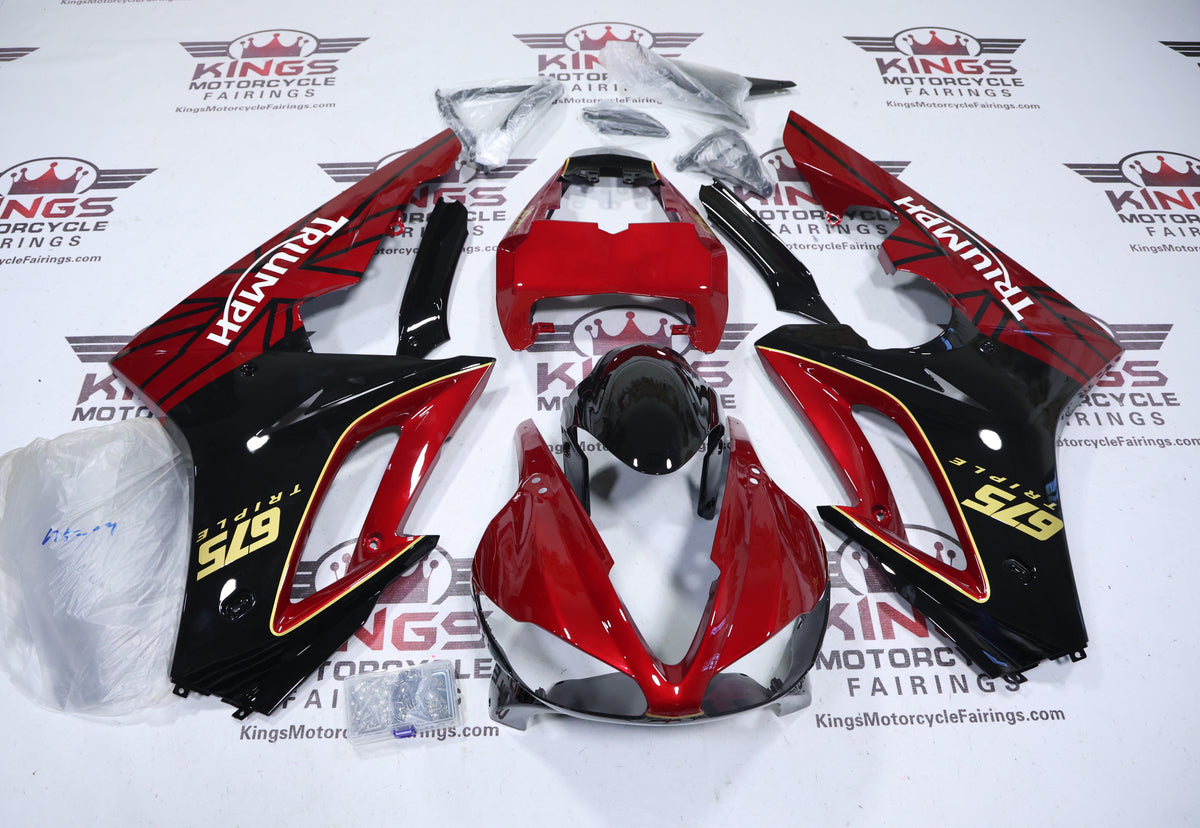 Triumph Daytona 675 Fairings (2009-2012) Red Candy, Black, Gold, White at KingsMotorcycleFairings.com