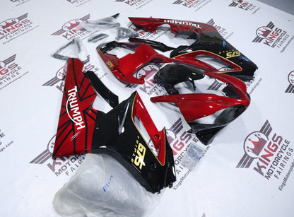 Triumph Daytona 675 (2009-2012) Red Candy, Black, Gold, White Fairings at KingsMotorcycleFairings.com