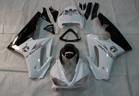 Triumph Daytona 675 Fairings (2009-2012) White, Black, Motul at KingsMotorcycleFairings.com