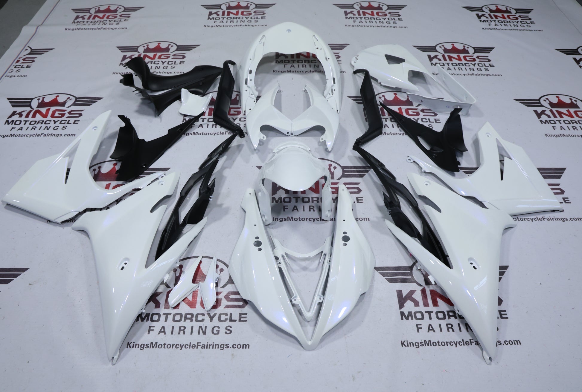 Triumph Daytona 675 Fairings (2013-2016) All Pearl White at KingsMotorcycleFairings.com