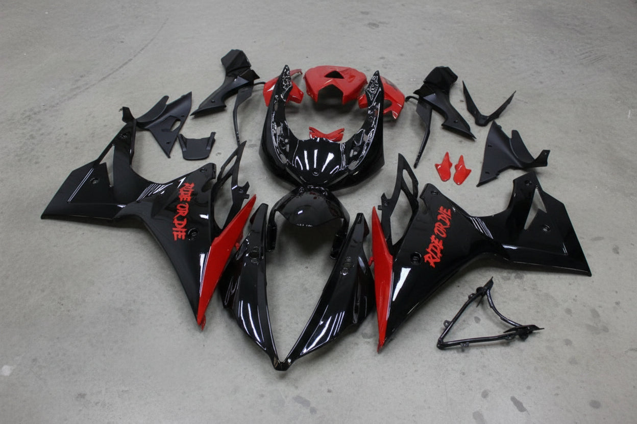 Triumph Daytona 675 Fairings (2013-2016) Black, Red, Ride or Die at KingsMotorcycleFairings.com