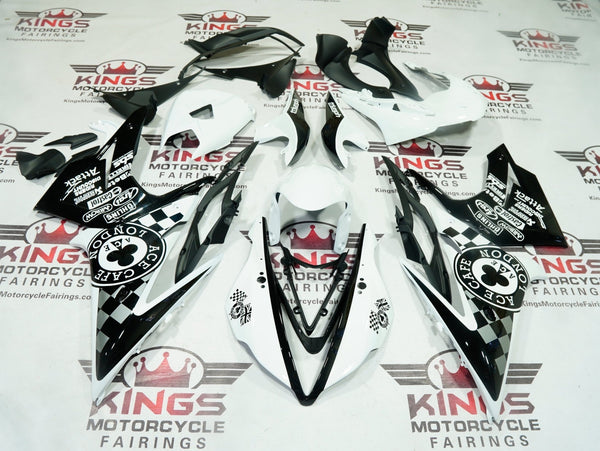Triumph Daytona 675 Fairings (2013-2016) Black, White Cafe London at KingsMotorcycleFairings.com