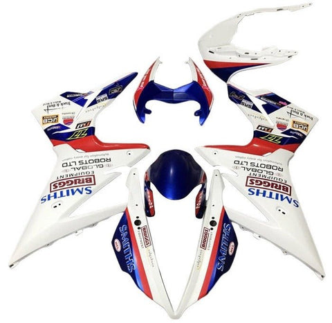 Triumph Daytona 675 Fairings (2013-2016) White, Blue, Red Smiths at KingsMotorcycleFairings.com