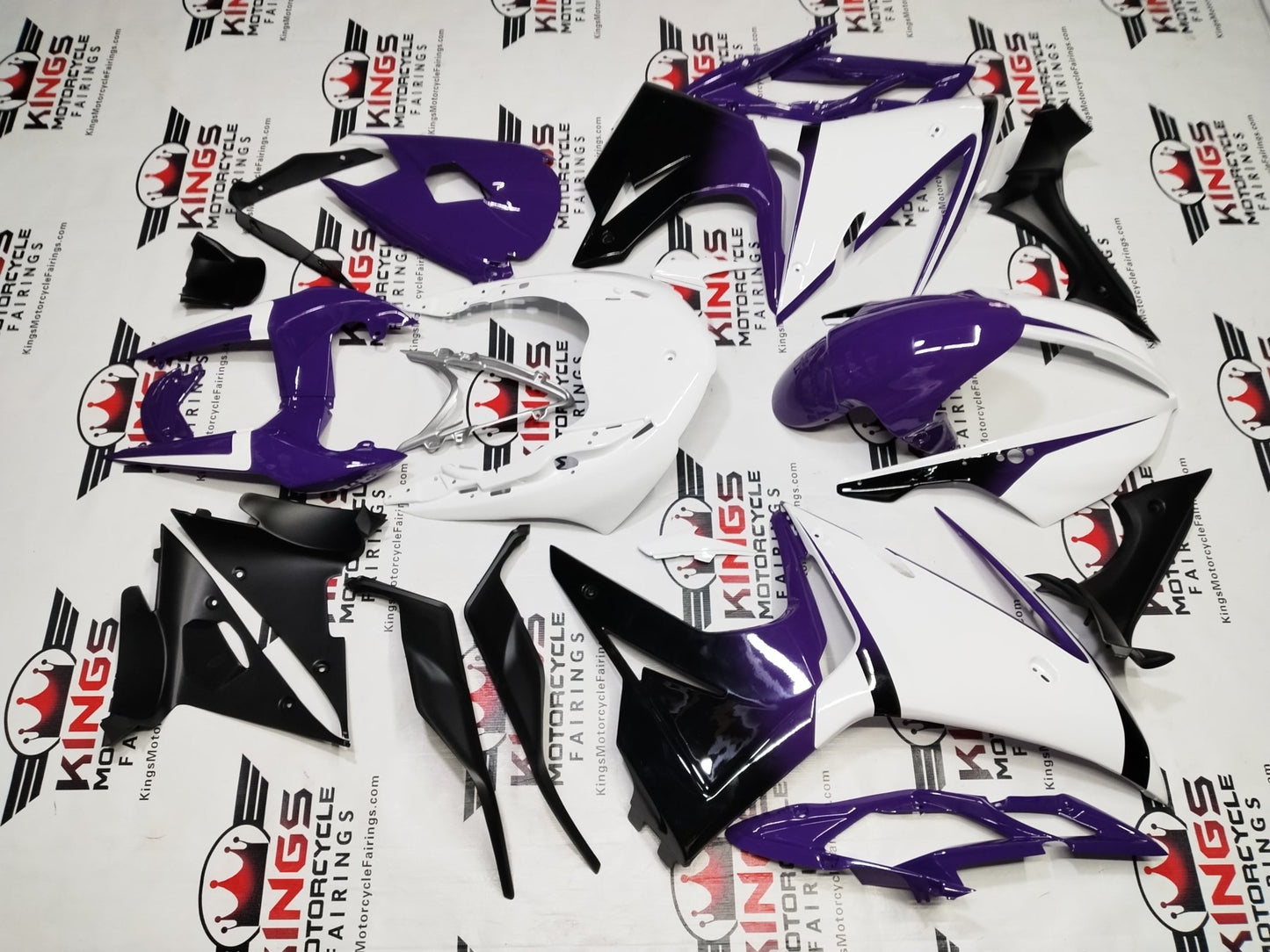 Triumph Daytona 675 Fairings (2013-2016) White, Dark Purple, Black from KingsMotorcycleFairings.com