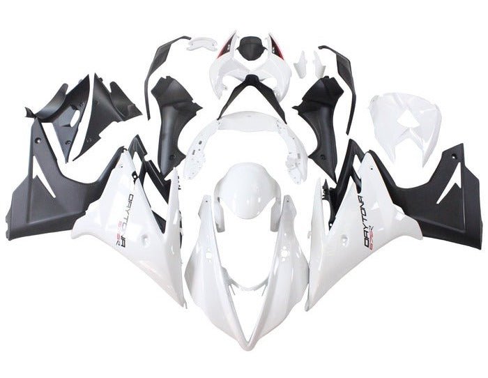 Triumph Daytona 675 Fairings (2013-2016) White, Matte Black at KingsMotorcycleFairings.com