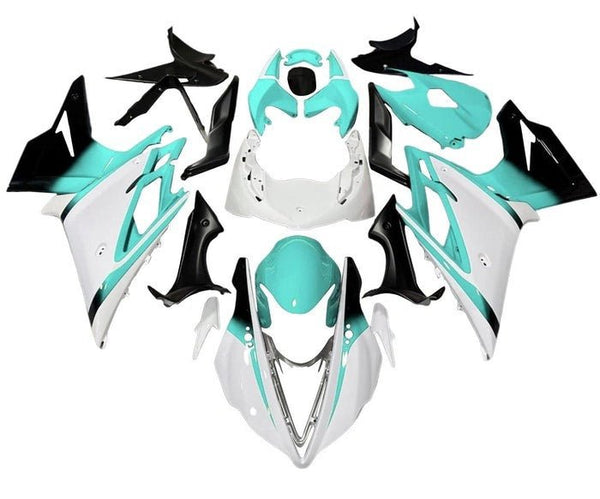 Triumph Daytona 675 Fairings (2013-2016) White, Turquoise Blue, Black at KingsMotorcycleFairings.com