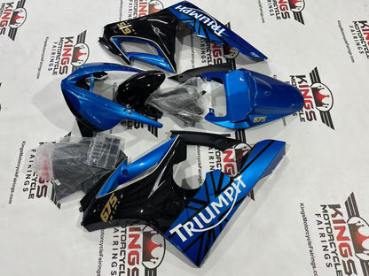 Triumph Daytona 675 Race Fairings (2006-2008) Blue, Black, Gold, White at KingsMotorcycleFairings.com